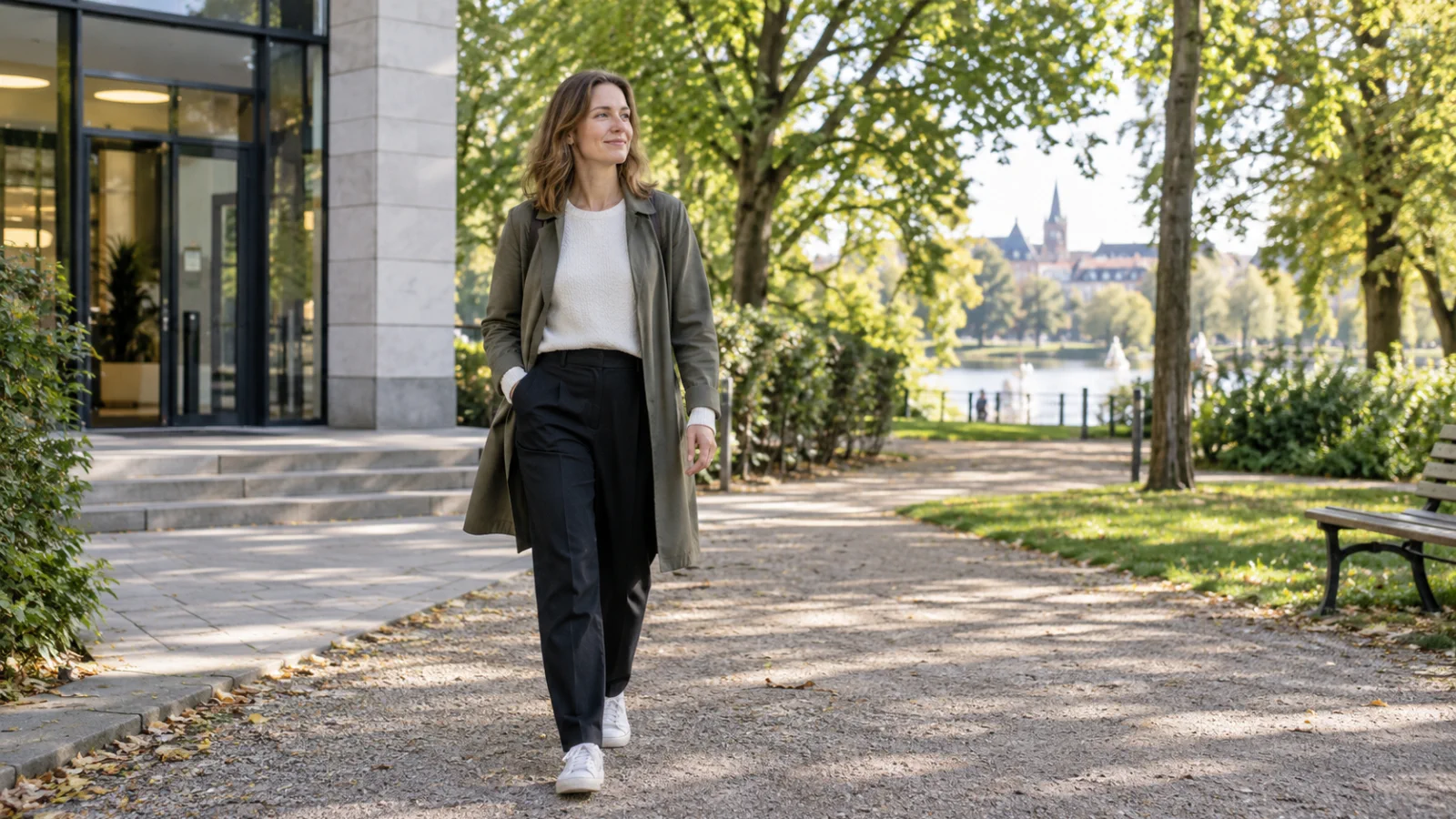 Person som går en promenad i naturen