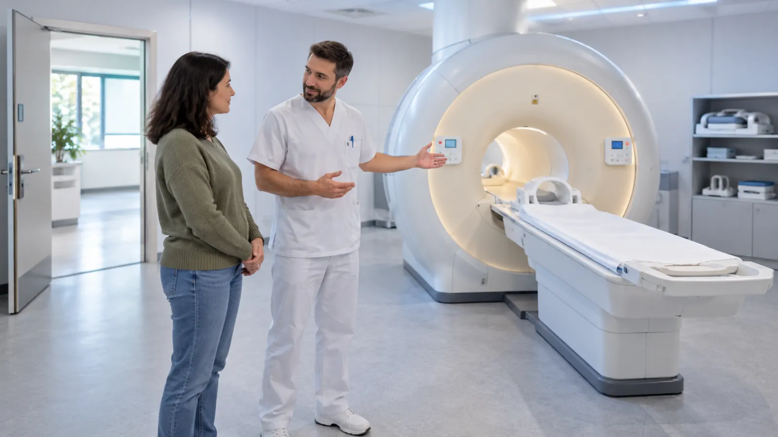 Person ved en scanner