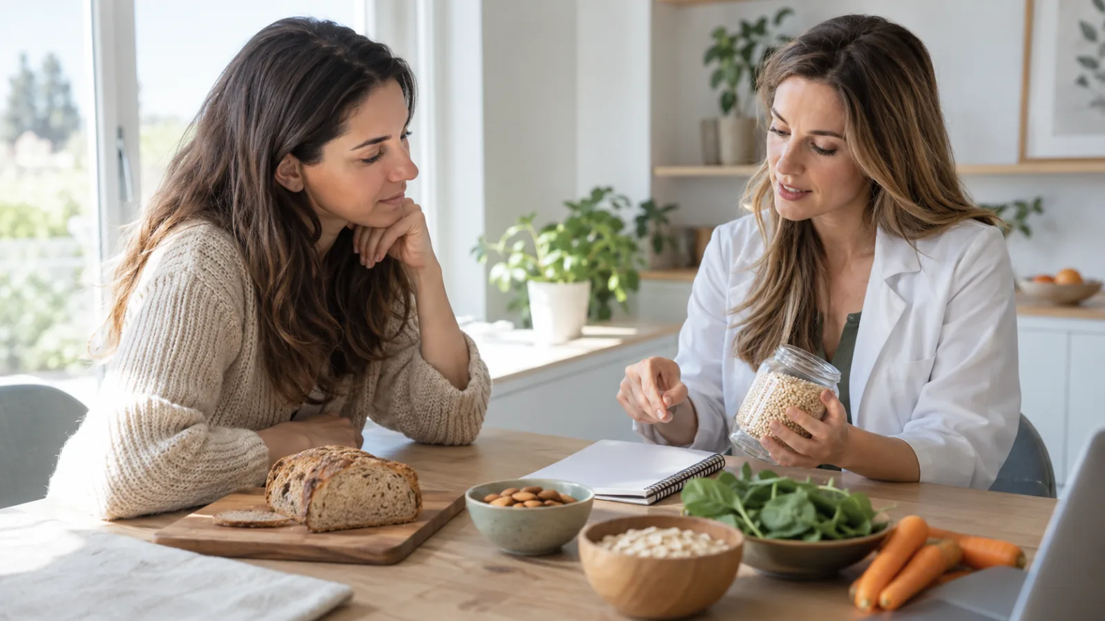 Person, der spiser et glutenfrit måltid