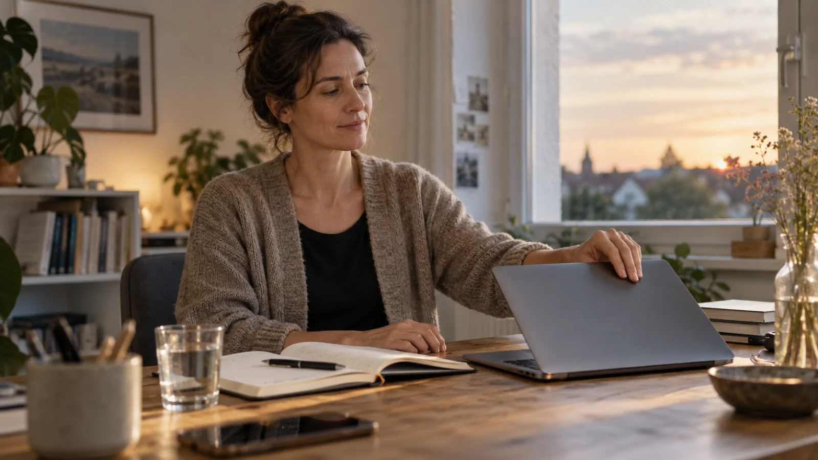 Vermoeide persoon aan een bureau