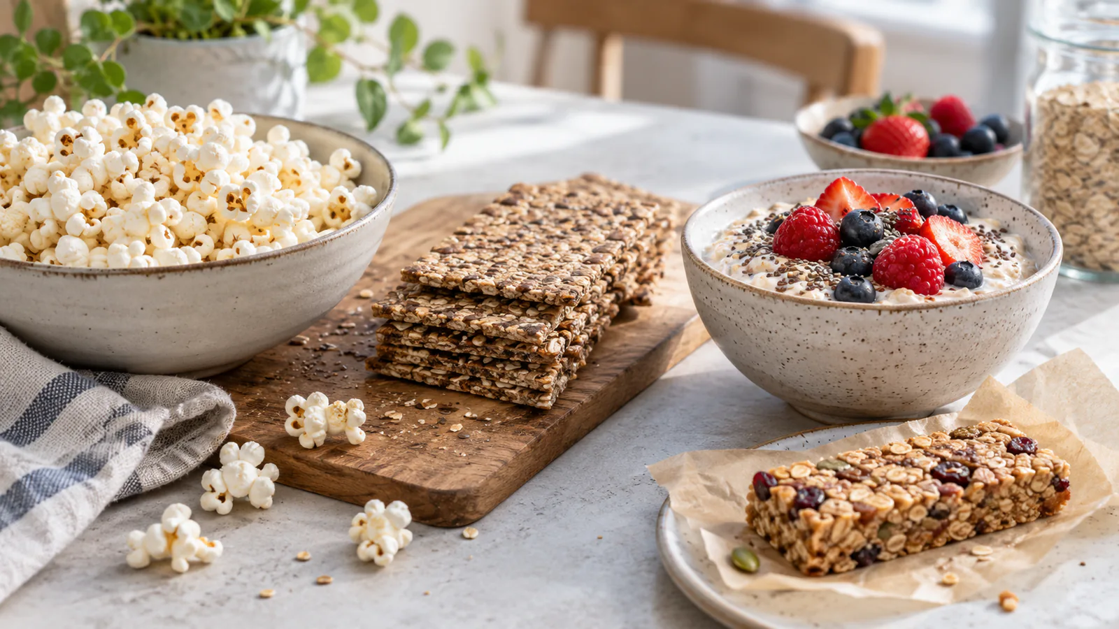 Grove brødskiver og knekkebrød