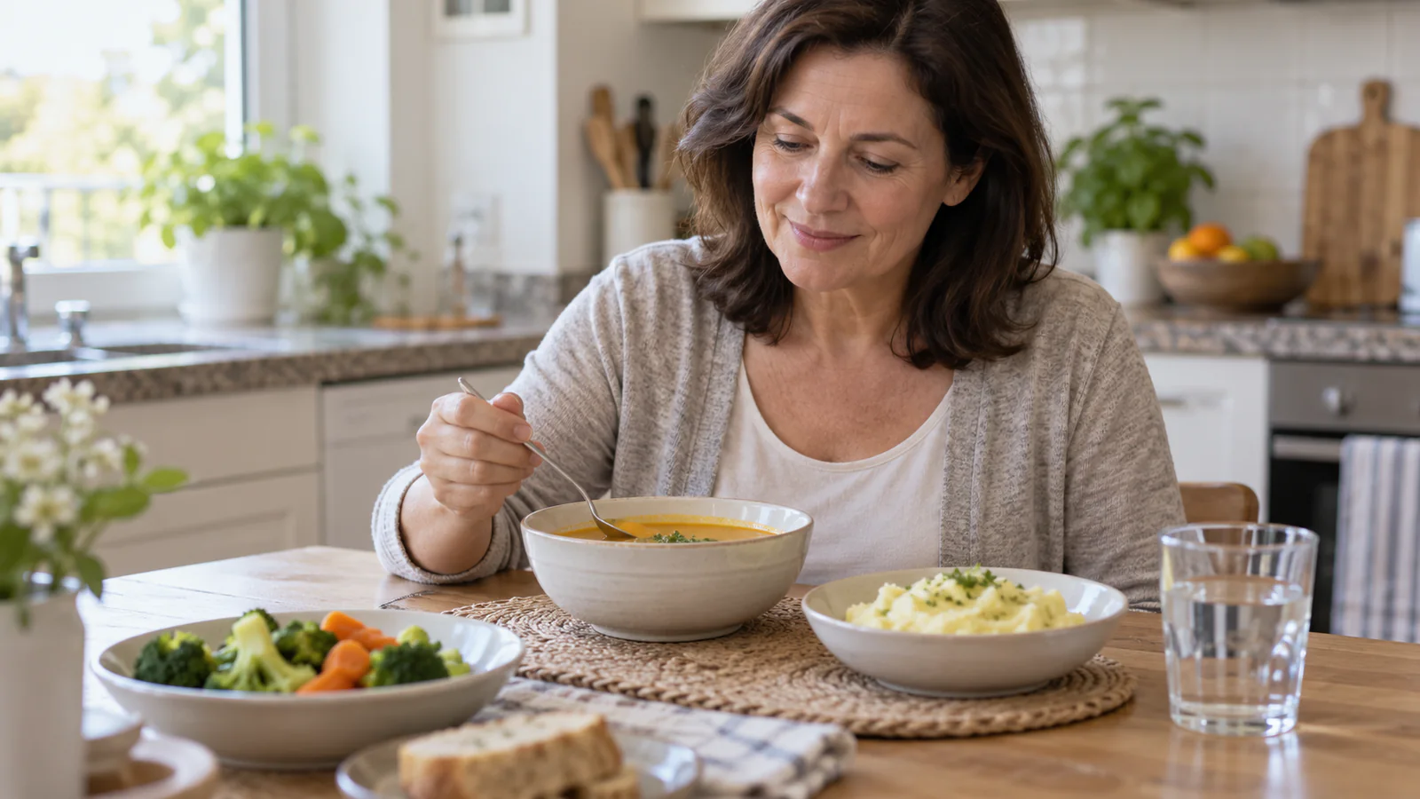 Person, der spiser blød mad